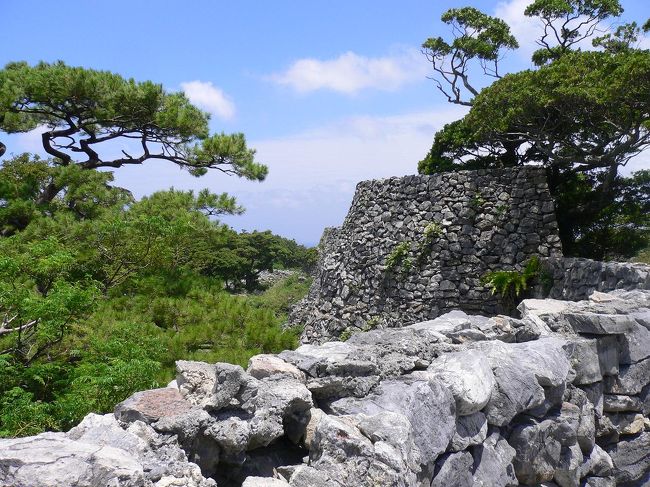 2007年の夏旅行は沖縄ということになりました。<br /><br />しかも、決定したのは7月に入ってから・・・<br /><br />無理じゃんっ!時間ないよ!と、反論したのですが、おかんのわがままにより強行。<br /><br />広島→那覇の飛行機は日に1往復しかないので、近隣の福岡を探しました。<br /><br />すると、あったの(笑)<br /><br />福岡を昼すぎに出発し、那覇に午後到着する便が。<br /><br />そんなわけで、旅行の初日はまず、広島→福岡への移動から始まりました。<br /><br />飛行機の出発時間のおよそ3時間ほど前に博多駅に到着予定の高速バスに<br /><br />乗ったんだけど、夏の帰省ラッシュにつかまり・・・・<br /><br />博多駅に到着したのは飛行機出発の40分ほど前!<br /><br />さぁ、地下鉄で急いで移動!って時におかんが<br /><br />「おなか減った・・・・」って(−−;<br /><br />うちのおかん、おなかが減るとすこぶる機嫌が悪くなるんですよね・・・<br /><br />「食べてるヒマなんかないやろっ!」と怒鳴りたいのをぐぐっとこらえて<br /><br />おかんが駅ビルでうどんを食べ終わるのを待ち、福岡空港へ。<br /><br />福岡空港って、博多駅から近くって便利なんですよね。<br /><br />福岡空港のツアー会社のデスクに猛ダッシュで向かい、クーポンやチケットを受け取り<br /><br />急いで搭乗口へっ!<br /><br />荷物検査を受け、搭乗口に急ぐと、那覇→福岡の飛行機が遅れているので<br /><br />出発も遅れますとのこと・・・・<br /><br />よかった・・・・(笑)<br /><br />そんなこんなで、無事に出発。<br /><br />那覇についてからは、レンタカーの貸出場所まで送迎バスで移動。<br /><br />なんやかんやで夕方になったので、万座毛を見学の後、「海ぶどう」<br /><br />という有名な居酒屋さんでご飯を食べ、本部にあるホテルへ。<br /><br />2日目は朝から晴天。<br /><br />ホテルでおなかいっぱいの朝食の後は、本日の第一目的地の<br /><br />「ちゅら海水族館」へ。<br /><br />館内はすんごい人で、ゆっくり見物ってわけにもいきませんでしたが、<br /><br />そこそこ見物して、次の目的地である「今帰仁城跡」へ。<br /><br />大学の卒業旅行の時には日程的に行けなかった今帰仁城跡!<br /><br />イイです。かなり。<br /><br />沖縄って異文化なんだなぁと実感。<br /><br />その後はずーっと下って、斎場御嶽(せーふぁうたき)へ。<br /><br />こちらも卒業旅行の時には行けなかったとこ。<br /><br />ピンと張り詰めた空気は霊場と呼ぶにふさわしい場所でした。<br /><br />その日は国際通り周辺に宿泊。<br /><br />国際通りの居酒屋で食べた「ナーベラーのサラダ(へちまのサラダ)」<br /><br />が、思いのほかおいしかった(笑)<br /><br />翌日は、飛行機の時間まで、首里城を見学し、帰宅。<br /><br />なかなか楽しかった沖縄旅行でした。