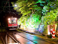 箱根登山鉄道　夜のあじさい電車に乗る