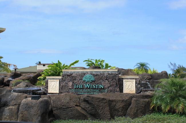 カウアイでの宿泊はプリンスヴィル・ウエスティンにしました<br /><br />http://specialoffers.starwoodhotels.com/westin_princeville/?ES=Hawaii_WestinHawaiiHP_propHP_WI_5648<br /><br />オーシャンフロントに建つセントレジスは2009年9月まで改装中です<br /><br />ウエスティンも最近改装したらしくホテル形式ではなくコンドです<br />広い敷地にコンドが何棟かありそれぞれにプールがあります<br />外観は３階建てでシンプルな感じですがお部屋は広くお風呂もジャグジーでゆっくり過ごせました<br /><br />リフエ空港から車で１時間程です<br /><br />レストランもありますが立派なキッチンなので自炊も楽しそうです