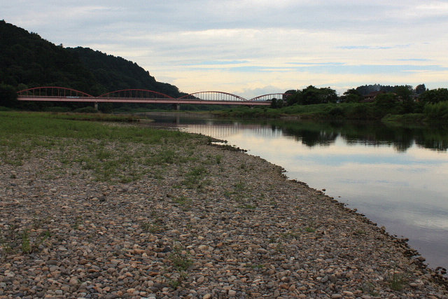 常陸大宮市の那珂川大橋付近の河川敷で、バードウォッチングを楽しみました。<br />写真は、那珂川の河川敷から那珂川大橋を望む<br />