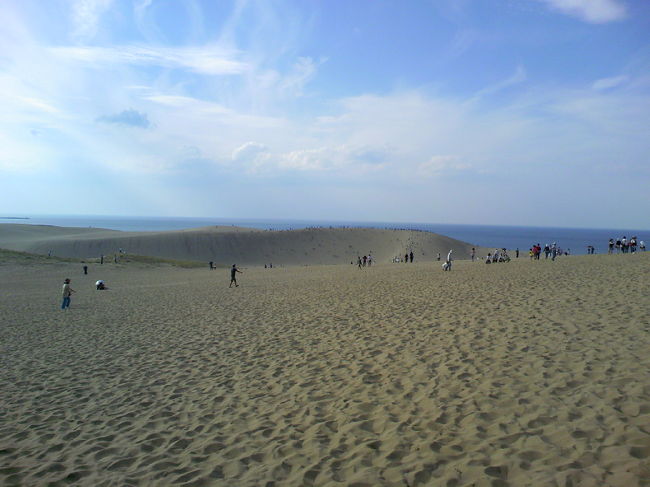 境港を後にし、鳥取砂丘にやってきました。<br />今回のﾄﾞﾗｲﾌﾞで唯一渋滞していたのがココ。<br />さらさらの砂丘を靴を脱いではだしで歩きました。<br /><br />鳥取では、ほかに浦富海岸で遊覧船に乗ったりしました。