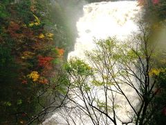 紅葉めぐり-10　袋田の滝*紅葉全盛期に　☆激烈な奔流/水飛沫浴びて