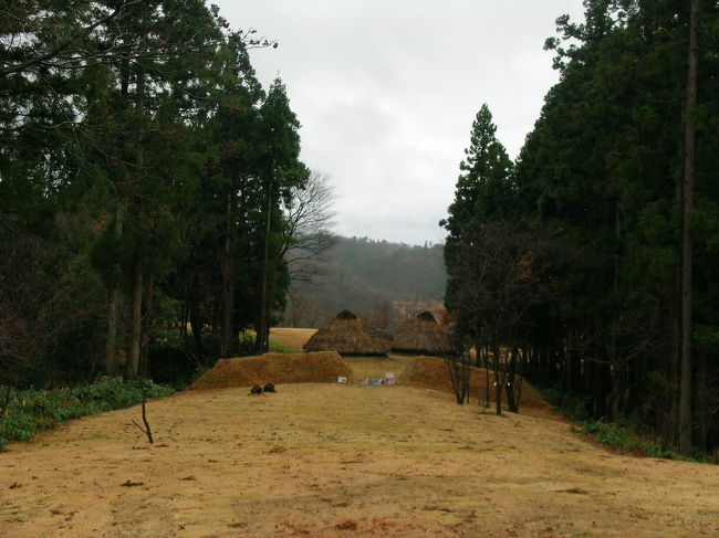 仕事？途中に新津に寄り道しました。<br /><br />雨の降る中、古津八幡山遺跡に登ってきました。<br /><br />古津八幡山遺跡は弥生時代～古墳時代の環濠集落です。<br />集落の周りに壕をつくって戦いに備えるような遺跡だったそうです。