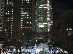 12月の新宿の超高層ビルと夜景