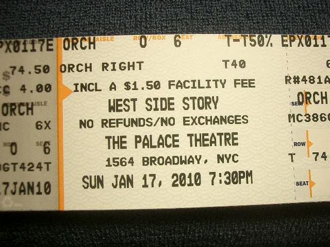 tkts に並んで West Side Story の40%引きの切符を手に入れて、見てきました。