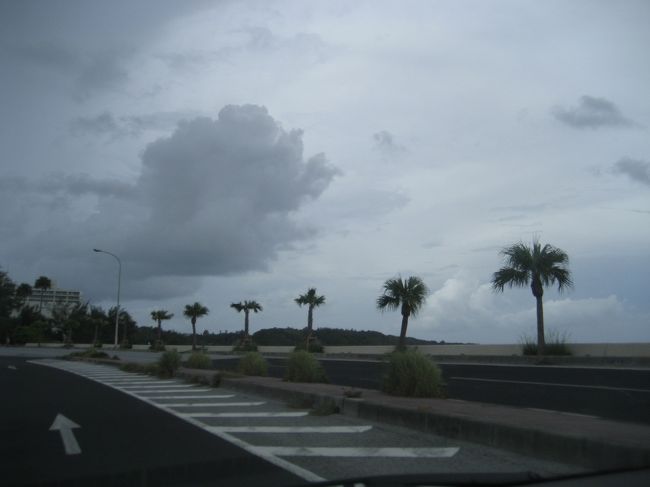 最終日、お天気は下り坂･･･<br />帰りは、急がず寄り道しながら空港へ向かうことへ。<br /><br />車内のラジオからは、『浦添あたりでは雷雨が･･･』なんて<br />聴こえてきたり。。。<br /><br />あぁ、やっぱり雨オンナ。。。