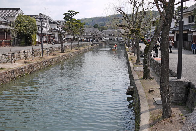 3/11-12と岡山に出張した．１日目は仕事も中途半端になるので休み，２日目は早朝帰りという強行軍．行きは渋滞が怖いので，0605に家を出発．0710には羽田に着いてしまった．朝食を食べ」，ラウンジで今日の仕事の準備をゆっくり．なんと今回の出張先を知ったのが前日！なぜか全く連絡をくれなかった！こちらも忙しかったので，連絡しなかったが，前代未聞！あわてて仕事の内容を改変する．そのため，余った時間の観光プランも全くない．岡山空港でレンタカーを借りようと思ったが予約をしていないので，時間がかかると言われ，無駄な時間を最小限に抑えるためタクシーで倉敷へ．ＮＨ653 羽田0925発で1045岡山．帰りは0730岡山発ＮＨ652便で0840羽田，車で大急ぎで帰り，1015より仕事を開始した．岡山への機内からの富士五湖，北岳などの風景はきれいだった．3/9の残雪が残っていた．倉敷美観地区は狭い地域だが，風情がある．あまりにきれいなので，少し情緒にかけるが．日田や佐原の方が，好きだが．しかし大原美術館や，倉敷アイビースクエアなどアベックがくるにはすてきな町と思う．<br />　