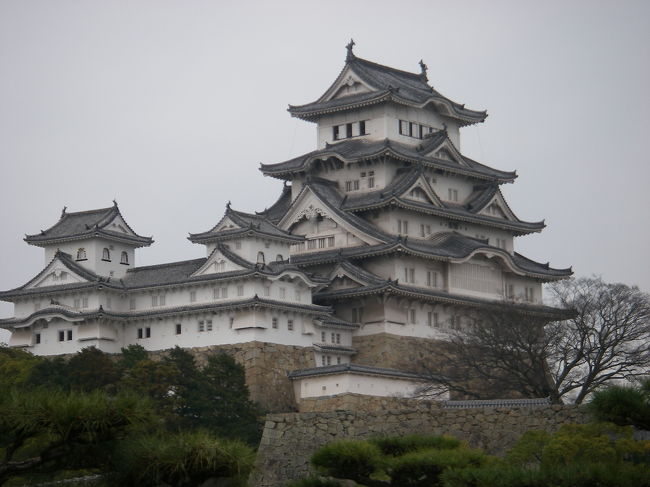 平成の大改修が近づく姫路城を見に姫路へ行ってきました。<br />かなりの混雑でしたが<br />なんとか大天守までたどり着けました(~_~;)<br /><br />予定表①分<br /><br />7：20　SKY101便7：20---8：35神戸空港<br />8：59（ポートライナー）---9：18三宮9：24<br />　　　　--&#8212;JR山陽本線播州赤穂行-10：03　姫路<br /><br />空港-姫路間1270円　姫路駅&#8212;姫路城(徒歩10分)<br /><br />●姫路城見学（約1.5時間）<br /><br />