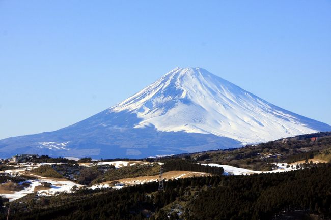 梅の花を堪能した熱海梅園からの帰りは、<br />箱根経由で帰ることにしました。<br /><br />熱海梅園から、熱海峠へ上がり、十国峠経由で箱根峠へ<br /><br />十国峠から箱根峠の区間、<br />天気が良かったせいもあり、富士山が綺麗に見え<br />富士山を見ながらのドライブで気持ち良かったです。