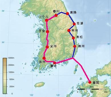 韓流ブーム以前の、１９９１年 韓国一周自転車旅行です。<br /><br />自宅がある福岡から、９０年１２月就航のカメリアラインに自転車を載せて渡航し、韓国を自転車で放浪しました。<br /><br />後編は、<br />「冬のソナタ」の舞台となった春川から、ソウル・忠清道・全羅道を経て福岡に戻る旅程です。<br /><br />８日目：春川～ソウル（ソウルで３泊）<br />１１日目：ソウル～天安<br />１２日目：天安～全州<br />１３日目：全州～光州<br />１４日目：光州～麗水<br />１５日目：麗水～福岡<br /><br /><br />