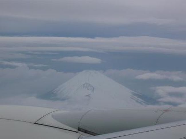 羽田空港から伊丹空港への旅図鑑です。<br /><br />たぶん一番よく乗るＪＡＬ１２５便です。<br /><br />１２３便は欠番便ですので、一つ前は１２１便になります。<br /><br />この日は、先日スターフライヤー同様に翼の真上です。<br /><br />富士山がきれいに見えたのに、残念なことをしました。