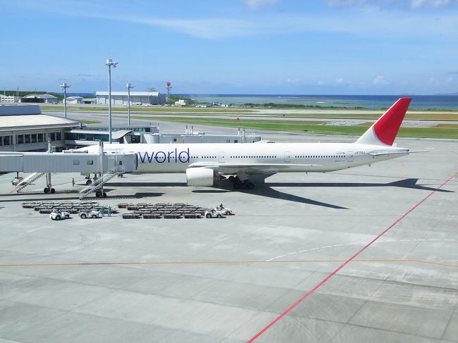 流石沖縄です　那覇空港からの景色は海や近くの島まで見られます。