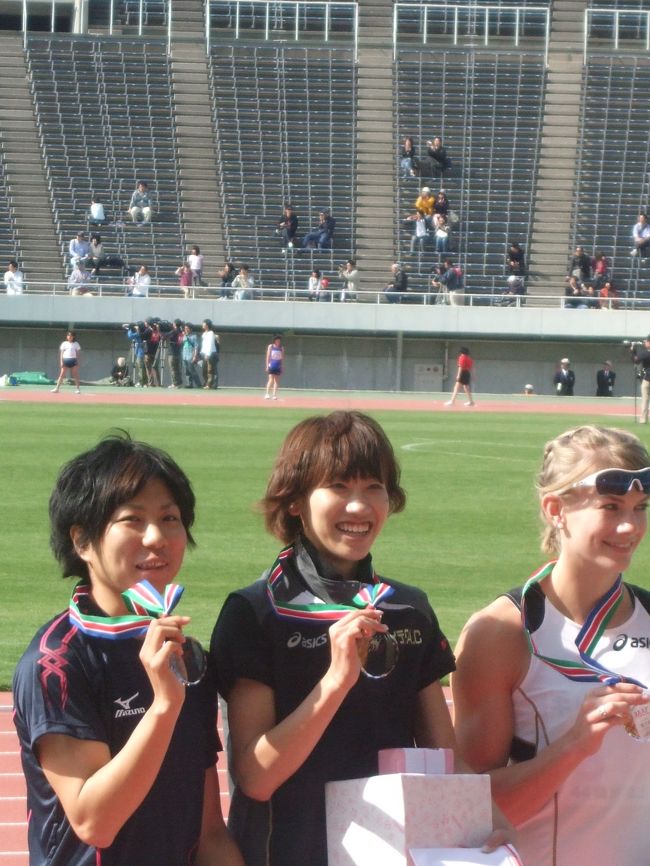 織田記念陸上・女子100ｍ走で福島千里さん自からの日本記録11：23をコンマ2秒縮める11：21の日本新記録誕生です。<br />日本記録誕生を目の当たりは超感動です。