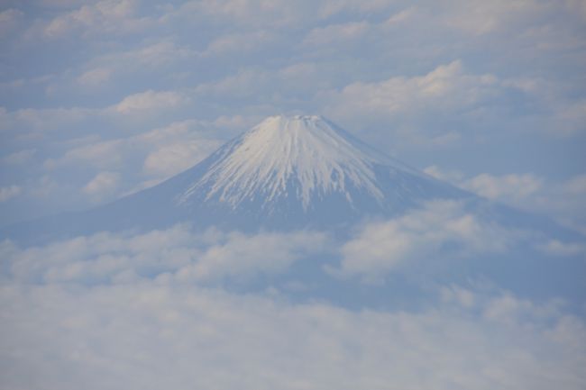 ＪＬ８２８便　上空からの富士山