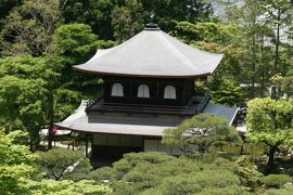 2010春、銀閣寺(3/4)：観音堂、裏山、京都市街遠望、庭園、竹垣