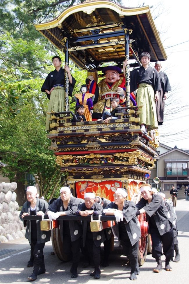 城端曳山祭（本祭）を見に行ってきました。<br />＊午前中は曳山・庵屋台の巡行を見てきました。<br />＊昼は獅子舞および鉾・庵屋台・曳山の一大勢揃いを等を見てきました。<br />＊午後は神輿の渡御行列と庵屋台・曳山の出発および曳山会館前での庵唄の披露・曳山のカラクリ人形の披露等を見てきました。<br />