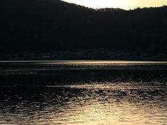 車で滋賀 ★神秘の湖余呉湖（よごこ）・夕陽にそまる湖畔