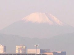 久しぶりに羽田から富士山が見られました。　少しだけ!!