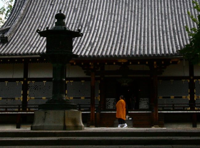 アッと云う間の三日間の最終日です。<br />仁和寺さん「御室会館」に宿坊させてもらい感謝でした。<br /><br />想えば、都を巡り出し止まらなくなった、私の原点かもしれません。<br />久方ぶりに泊めてもらい、やはり落ち着いて休む事ができました。<br />会館で荷物整理中に、都を歩き出した時に買ったバイブル的な旅行誌一冊が、妙に眼を惹き、今ではほとんどめくる事なくとも、何か語ってくれていました。。<br />やはり仁和寺へ来ると、思い出が脳裏を廻るのも、旅の一興でひとり感懐に浸ってました。<br /><br />いつもの如く、朝6時からの朝勤行へ上げてもらってから、朝食までの間に、一般拝観開門前の静かな仁和寺を拝見して、こちらも充分楽しみました。<br />宿坊者にプレゼントされる、御殿拝観券で「御室御所・御殿」も拝見する事ができて感謝でした。<br />朝食・特に湯豆腐が絶妙な味で美味しくいただけますよ。。<br /><br />http://www.ninnaji.or.jp/<br /><br />三日目(最終日)旅行程<br />　　仁和寺「御室会館」宿坊<br />　　　　朝勤行・御殿拝見<br />　　池坊会館「いけばな資料館」<br />　　　　資料拝見(要予約)<br />　　六角さん・頂法寺<br />　　甘味処「栖園」さん<br />　　<br />