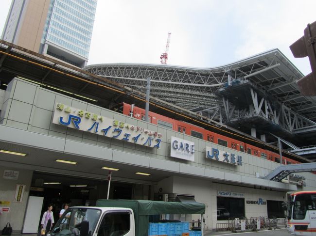 7月9日に大阪出張があり、約一カ月ぶりに大阪駅付近を歩いた。<br />改装工事はかなり進んでおり、大阪駅の北と南を結ぶドームの工事が急ピッチで行われていた。<br /><br /><br /><br /><br /><br /><br />＊写真はドームの工事状況