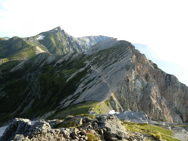 2010年8月　後立山連峰縦走　第３日　白馬三山（鑓ヶ岳、杓子岳、白馬岳(58)）、白馬大雪渓