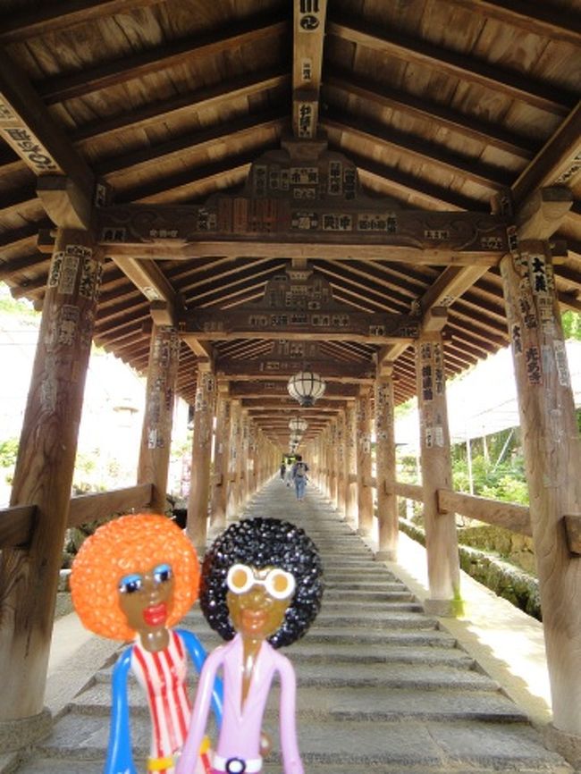 ①長谷寺　PART I<br /><br />05/15/10<br /><br />当初の予定では、JR奈良駅から長谷寺へ向かう予定だった。本数は少ないものの、その方が乗換えが少ないし、電車賃も安いからだ。せっかく、早起きして十分な時間を取って出掛けたのに、さすが方向音痴のなみお。JR奈良駅を見付けられず、全然違う方向へ行ってしまい、地元の散歩客に道を尋ねると、ここから20分は掛かると言われてしまった・・・間に合わない・・・というワケで急遽、近鉄奈良駅から出発することに。<br /><br />ここからがまた大変だった。ガイドブックも近鉄線での行き方も書いた物がなかったもんだからその都度係りのにーちゃんや駅員さんに聞いて電車を何度も乗り継ぎ、間違った電車に乗ったり降りたりを繰り返し、ようやく長谷寺駅に辿り着いたときには、当初の予定を大分過ぎていた。こんなに早起きしてやってきたのも、開館と同時に有名な登廊でゆっくり写真を撮りたいと思ったからなのだ。<br /><br />駅から長谷寺までは、徒歩約20分ぐらい。周りのお家やお店は、シブイ瓦屋根の建物ばかりで散策にはもってこいの参道だ。<br /><br />長谷寺は、元々拝観料が結構高いのだけれど、現在特別御開帳されている今日は、なんと1700円！！　この日は、巨大な十一面観音の足に触れられるだけでなく、大講堂での本尊・十一面観世音菩薩御影大画軸を拝観出来るビッグな特典付き！！　この拝観料にも納得だった。<br /><br />登廊は、399段の石段で本当に絵になる場所だ。残念ながら三脚禁止だったけど、別の観光客に写真を撮ってもらい、なかなかの出来だった。<br /><br /><br />2010年5月15日　土曜日<br /><br />ゲストハウス　枕<br /><br />　　↓　by　徒歩15 min<br /><br />奈良　駅						7:29発		<br /><br />　　↓　by　JR桜井線　33 min（320円）<br /><br />桜井　駅						8:02着		<br />							8:18発		<br />　　↓　by　近鉄大阪線　6 min（200円）<br />	<br />近鉄長谷寺　駅						8:24着		<br /><br />　　↓　by　徒歩15 min<br /><br />長谷寺（入山共通券：1700円）				8:45 ~ 11:15<br /><br />仁王門－登廊－本堂－礼堂－大黒堂－五重塔－宗宝蔵<br /><br />　　↓　by　徒歩15 min<br /><br />近鉄長谷寺　駅						11:33発		11:53発<br /><br />　　↓　by　近鉄大阪線　13 min（480円）<br />	<br />近鉄大和八木　駅					11:46着		12:10着<br />							12:01発		12:15発<br />　　↓　by　近鉄橿原線　26 min<br />　　　　　　　<br /><br />近鉄西ノ京　駅						12:27着		12:33着<br /><br />　　↓　by　徒歩すぐ<br /><br />薬師寺（拝観料　800円）					12:30 ~ 15:00<br /><br />大講堂－金堂－東塔－西塔－中門－東院堂－休ヶ岡八幡宮－玄奘三蔵院伽藍<br /><br />　　↓　by　徒歩10 min<br /><br />唐招提寺（拝観料　600円）				15:10 ~17:00<br /><br />南大門－金堂－戒壇－講堂－鼓楼－礼堂－経蔵－宝蔵－新宝蔵－御影堂－開山御廟<br /><br />　　↓　by　徒歩10 min<br /><br />近鉄西ノ京　駅						17:18発<br /><br />　　↓　by　近鉄橿原線（250円）<br /><br />近鉄大和西大寺　駅					17:22着<br />							17:26発<br />　　<br />　　↓　by　近鉄奈良線急行<br /><br />近鉄奈良　駅						17:31着<br /><br />　　↓　by　徒歩<br /><br />柿の葉すし本舗たなか　奈良ショップ　8:30-19:30<br />ゐざさ中谷本舗　三条店　10:00-19:00<br />朱鳥（雑貨店）　10:00-21:00<br /><br />　　↓　by　徒歩<br /><br />ゲストハウス　枕<br />