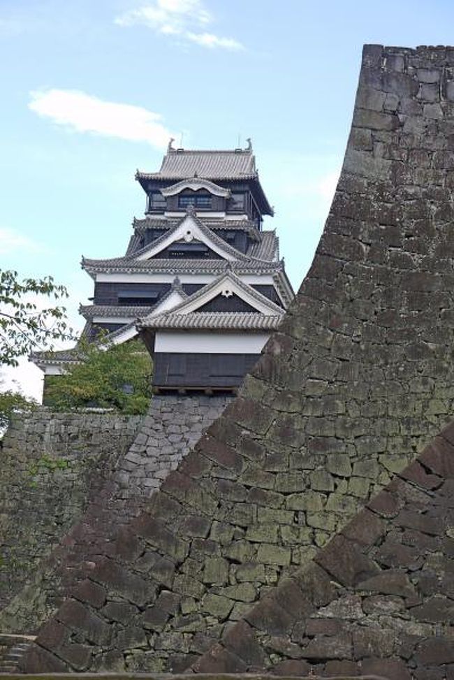 阿蘇からのドライブから熊本空港に戻り，1730から仕事．その後懇親の場もあり，旧友も参加していたこともあり，12時過ぎまで飲む．ホテル日航熊本は5つ星ホテルの貫禄．部屋もいいし，食事も良かった．概してANAホテルよりよい気がする．今後もこのサービスが守られるか少し不安だが．．．つい朝食を食べ過ぎてから，熊本城へ．稲荷神社と高橋公園による．さらに熊本城を見学．2008年に雨の中近くまで来たが，中に入ったのはたぶん1991年以来か．<br />http://4travel.jp/traveler/suomita/album/10250493/<br />あたらしい復元された本丸御殿はかつての豪華な，大大名を彷彿とさせるものがあった．天守にいるときにスコールのような大雨！その後晴れるような不安定な天気．そのかわり朝にはとても蒸し暑かったが涼しくなった．宇土櫓だけでも小さな城と同じ規模，このような櫓に囲まれた城だったというのがよくわかる．残っていたら日本最高の城の一つになっていたとおもう．もう少し見学していたかったが旧友との約束があり1116に外に出る． <br />1140に旧友と会い，しばし懇談後，1300にフランス料理七彩に行く．朝食べ過ぎたので「お手軽セット」とした．それでも重い．今日の夜はトルコ料理を食べることになるし，おいしかったがもういっぱい．でもこの店は個室もあり，静かな住宅地にあってなかなか良かった．<br />朝は蒸し暑かった熊本の天気，午前中にスコールのような雨が降った後も不安定な天気．時々雨が降る．熊本空港から飛行機が飛び立つか心配してしまった．以前2004年に雷雨で欠航となり福岡空港経由になった嫌な思い出があるからだ．幸いNH336　1810熊本　1925中部国際は予定通り．半年ご無沙汰している名古屋のトルコ料理店タクシムに．わざわざお中元もらったので，是非行かなくては．日曜夜自宅に帰る選択肢もあったが，名古屋によることにした．東京の人間にほとんど縁がない中部国際空港もみてみたい．名古屋の暑さに驚く！夜でも32度．タクシーで名古屋東急ホテルへ． <br />詳細は<br />suomita2<br />熊本・名古屋・室蘭出張旅行5-ホテル日航熊本，友人に会う<br />http://4travel.jp/traveler/suomita2/album/10503473/<br /><br />熊本・名古屋・室蘭出張旅行6-熊本城<br />http://4travel.jp/traveler/suomita2/album/10503679/<br />の二編に分け掲載