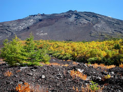 紅葉の富士山５合目から大沢崩れへ