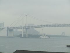 雨の中の日の出(桟橋)付近の風景