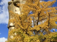 加賀温泉駅前に聳え立つ巨大な観音像　「大本山 豊星寺」