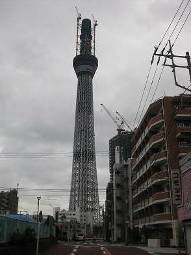 建設中の東京スカイツリー見物です。<br />完成してしまったら2度と観ることのできない建設中・・・記念です。