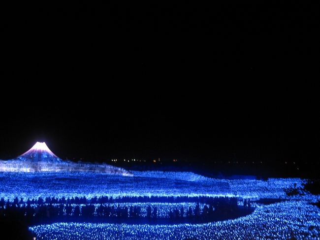 なばなの里のイルミネーション鑑賞と浦村の牡蠣食べ放題を目的とした1泊2日の旅です。