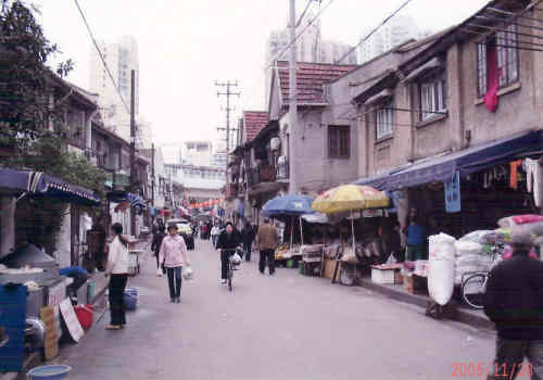 上海の横浜路・古い街並・2008年