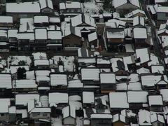雪の竹田城、空撮気分。