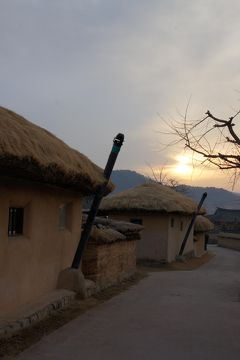 07.  河回村で、朝の散歩