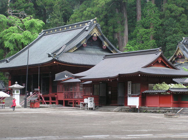 栃木県日光市に鎮座する二荒山神社は下野国一宮である。創建は古く、勝道上人(735年〜817年)が北部山岳地に修行場を求め、天平神護2年(766年)に紫雲立寺(四本龍寺の前身)を建て、それに続いて神護景雲元年(767年)、二荒山(男体山)の神を祭る祠を建てたのが当社の始まりと伝えられている。 日光の男体山(二荒山、2486m)、女峯山(2464m)、太郎山(2368m)の3つの山を、御神体山と仰ぎ、3つの山の神(大己貴命、田心姫命、味耜高彦根命)を総称して二荒山大神と称し、主祭神としている神社で、日光の氏神様である。日光三山、日光三所大権現などとも呼ばれていた。男体山山頂に鎮座する奥宮と中禅寺湖北岸の男体山山麓に鎮座する中宮祠と神橋の奥に鎮座する本社を中心とした広大な境内を持っている。 江戸時代初めの元和3年(1617年)、この日光山の霊地に天台宗の僧天海(慈眼大師)の進言により、徳川家康を祀る東照社が創建され、その後、正保2年(1645年)に朝廷より宮号を賜わり東照宮と呼ばれるようになった。二荒山神社の社殿は東照宮の社殿とは比べようがないが、本殿などは2代将軍秀忠によって造営されている。3代将軍家光によって建替えられる以前の東照社の社殿は2代将軍秀忠が造営したものであり、二荒山神社本殿と同程度かそれ以下の造作であったのであろう。 境内には神域にふさわしい多数の老木・巨木が立ち並び、親子杉、三本杉、夫婦杉、高野槙など、御神木となっている。若水、酒の和泉、智恵の水とされる二荒霊泉も湧いている。また、境内の片隅に咲く可憐な九輪草に心を引かれた。(表紙写真は日光二荒山神社拝殿)