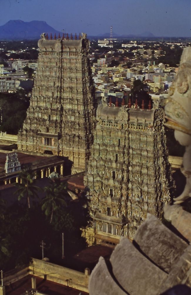 マドライ　ーミーナークシ寺院ー <br /><br />　このヒンズー寺院は圧巻だ。よくも、こんな繊細な彫刻と色彩で色採った寺院 建てたものだと感心するばかり。