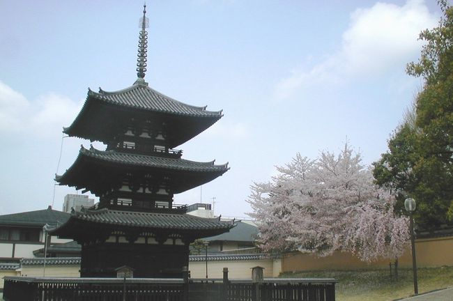 2003春、興福寺と奈良公園(１）猿沢池、興福寺、三重塔