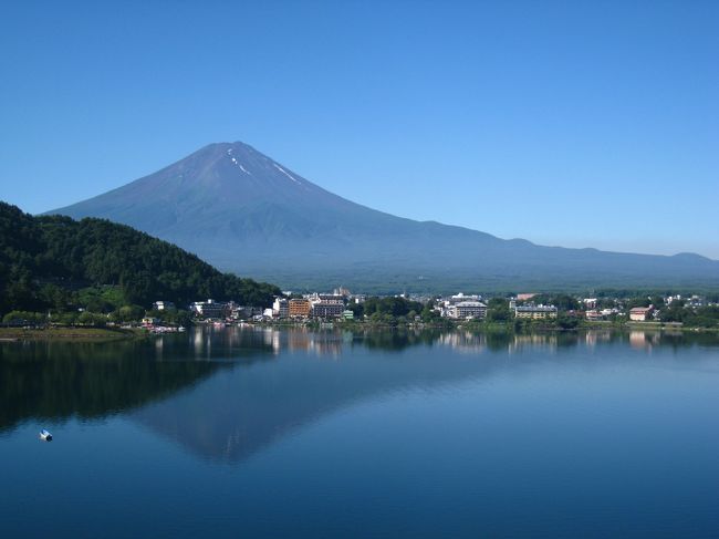 節電に励みながらも、暑くてぐったり。<br />そこで、以前からしてみたかった、富士山を見ながら露天風呂と避暑を兼ねて河口湖へ