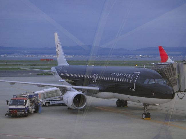 帰りは関西空港発の飛行機で羽田空港に向かいます。<br />(好きな空港を選べました。)<br /><br />予約当初は全日空だったのですが、途中で近ツリさんから<br />連絡が入り、スターフライヤーに変更になりました。<br /><br />初めて見る機体です。小さい・・・。<br /><br />時間まで関西空港内を散策したいと思います。<br /><br />ラウンジ「比延」と、羽田空港のラウンジも紹介します。<br /><br />