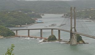 2011.9福岡出張・呼子旅行3-猛烈な風の呼子の朝，加計島．