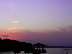 静岡　天竜川の日の出と浜名湖の夕景