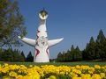 2011年10月16日 万博公園で、太陽の塔見て、コスモス見て