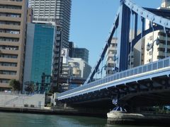 プリンスパークタワーホテルから水上バスで隅田川12橋をくぐって浅草へ