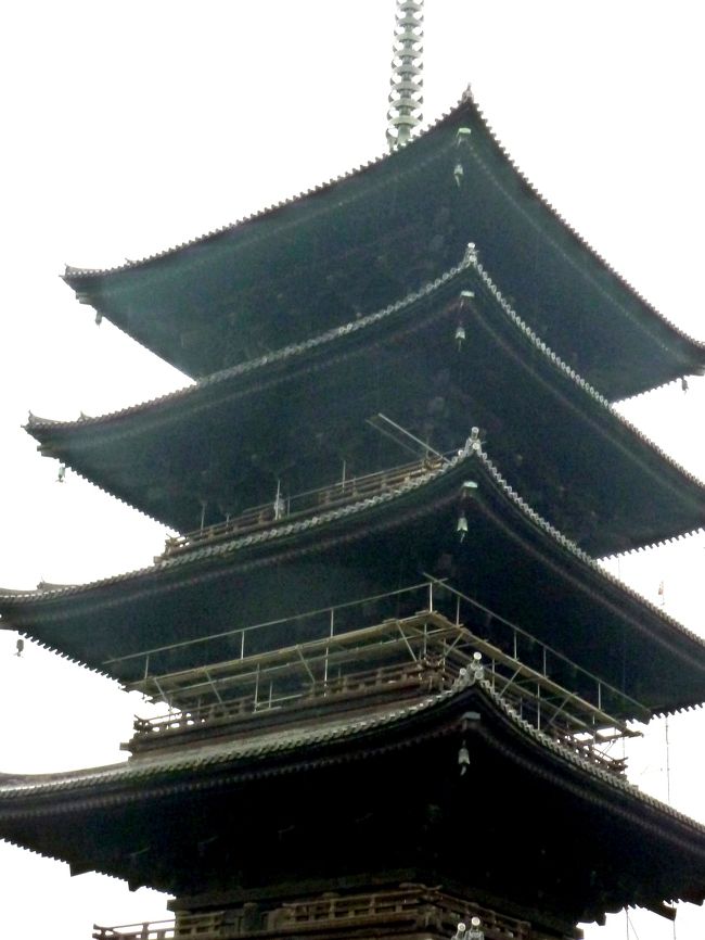 弘法さんの東寺（教王護国寺）②日本最大の五重塔（国宝）と瓢箪池の紅葉