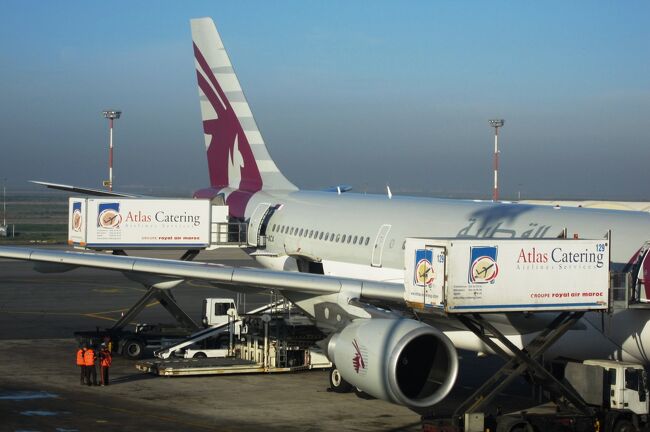 帰国の日になりました。往きとは逆コースとなる、チュニジアのカルタゴ国際空港経由で、カタールで乗継ぎ、関西国際空港へ向かう帰国コースです。往きよりは少し短い、20時間弱のフライトです。今回の旅行は、往復で丸2日掛かりました。(ウィキペディア、駐日モロッコ王国大使館・モロッコ)<br />