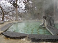 春の18きっぷ旅行 3-1 雪の降る朝、露天風呂に突撃！