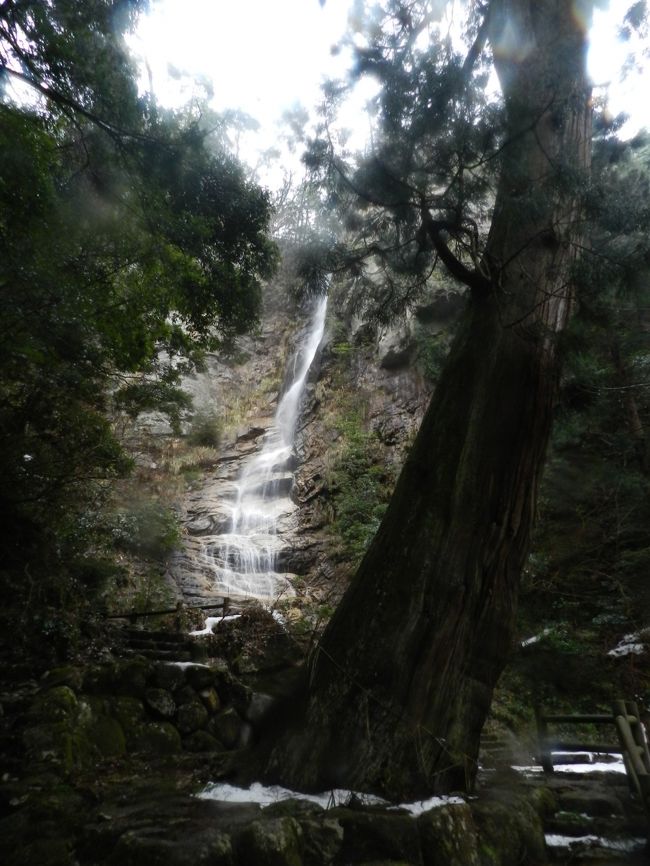 「とっとり花回廊」を出て、帰路につくにはまだ時間があるので、日野町にある２ヶ所の滝（久住滝＆竜王滝）を回ることにしました。<br />雪が残る中の滝めぐりも楽しかったです♪