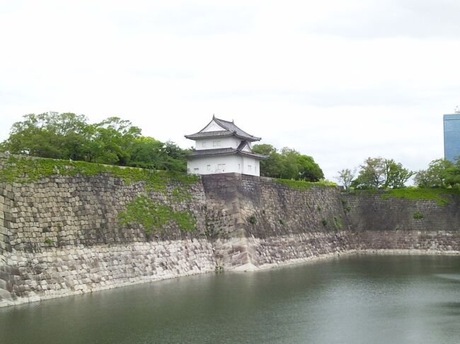 大阪での研修会。<br /><br />４回目は飛行機で往復ですが、朝１番の便は席が取れなかったため、今回は少し遅い到着です。<br /><br />研修会の期間中、１度は行きたいと思っていた大坂城へ。<br /><br />高校２年生の頃に部活の全国大会で来て以来となります。<br /><br />もう２０年近くも前のことなので、大会への取り組みはともかく、おまけで見学した時のことはほとんど覚えていません。<br /><br />今回も脳裏に焼き付けるほどの時間を確保できないので、また１０年後くらいには忘れてしまいそうなのですが。