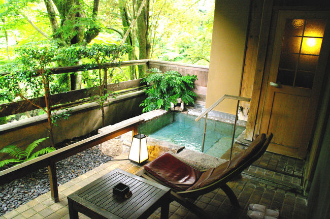 在阪の友達が上京したので、久々に天城路の湯ヶ島温泉に行くことになりました。スケジュールの関係でちょっと無理を言って木・金と２日間年休を使っての１泊２日の温泉旅行です。今日のお宿は一度宿泊したかった「あせび野」です。